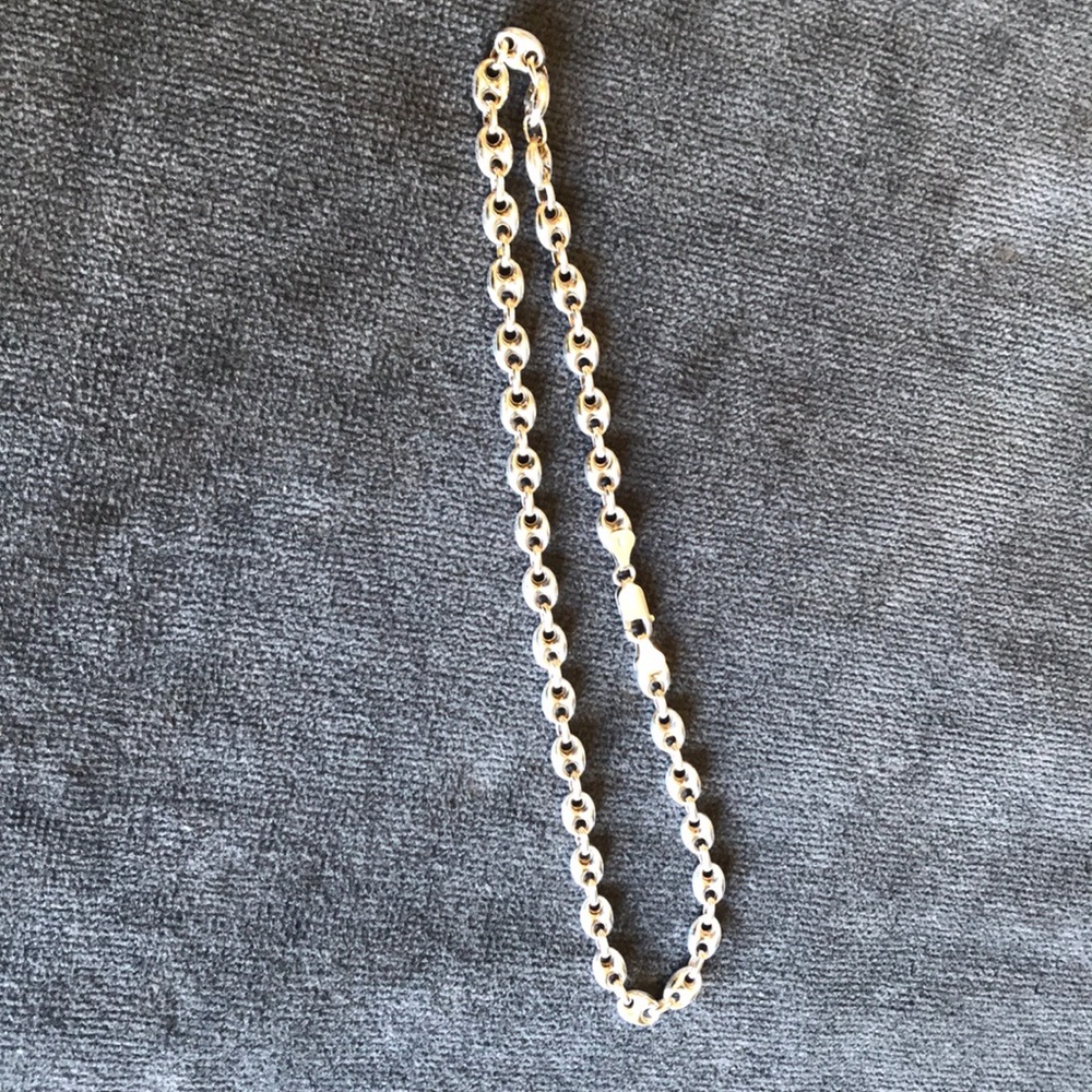 16” Silver Puffy Gucci Link Necklace